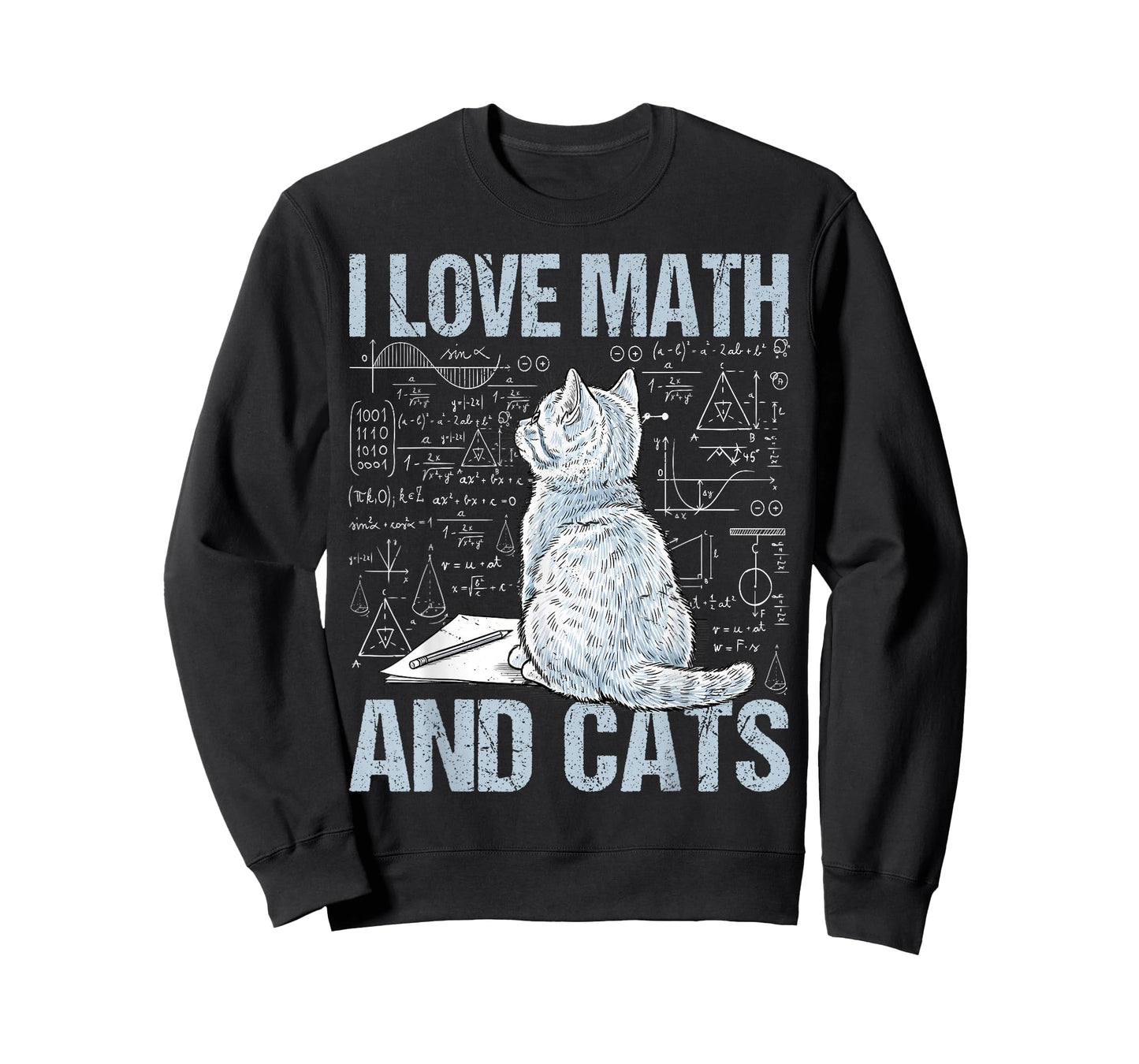 I Love Math and Cats Science Teacher Student Funny Cat Lover T-Shirt