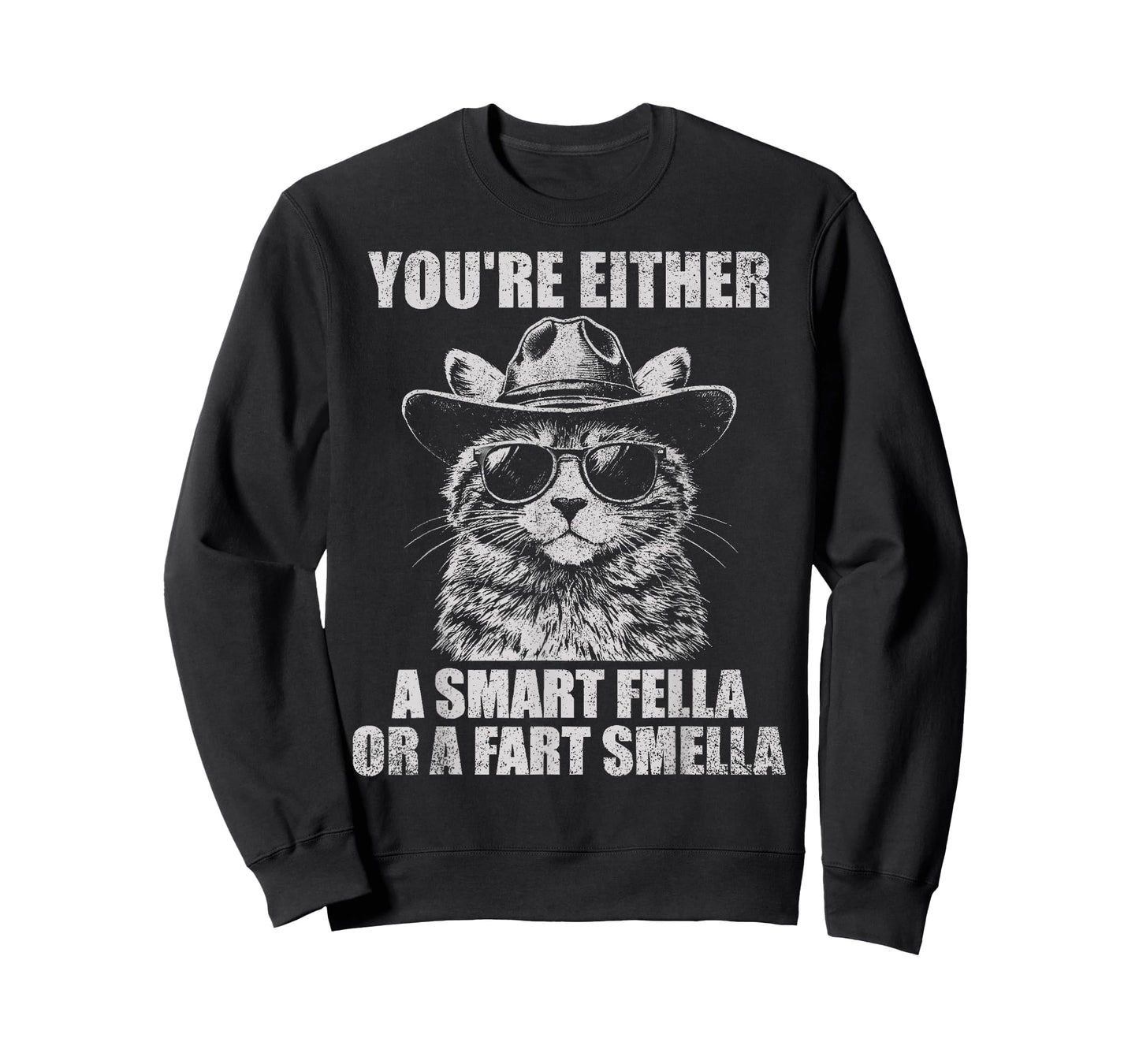 You're Either A Smart Fella Or A Fart Smella Vintage Cat T-Shirt