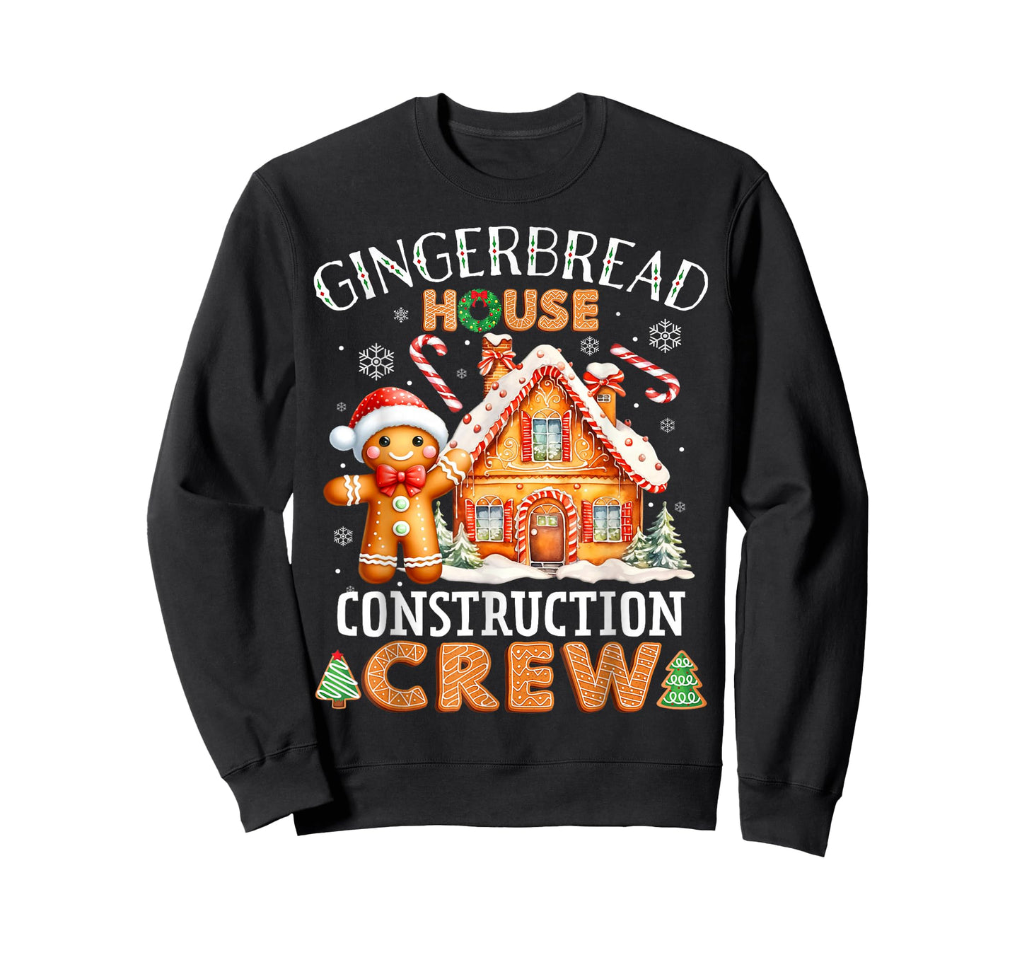 Gingerbread House Construction Crew Decorating Baking Xmas T-Shirt