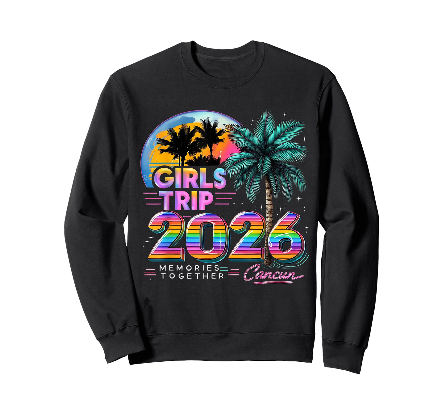 Girls Trip Cancun 2026 Tropical Vacation T-Shirt