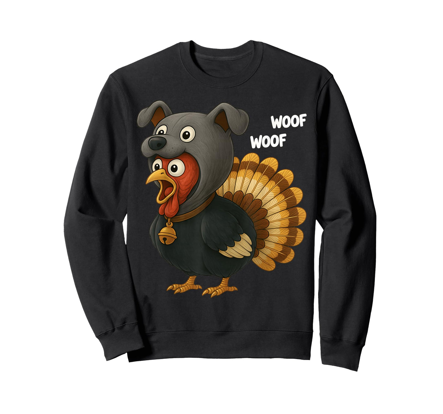 Turkey Dressed As Dog Woof Woof Thanksgiving Men Women Kid T-Shirt