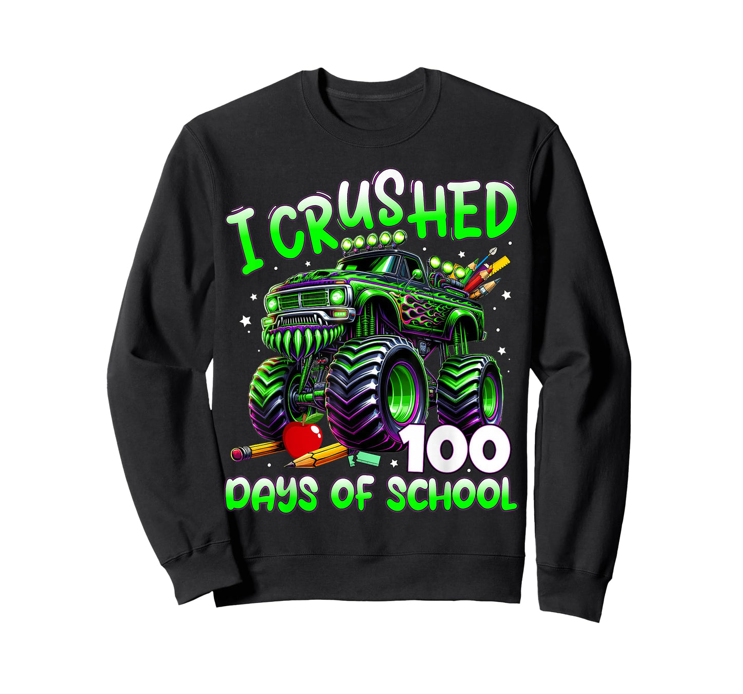 I Crushed 100 Days of School Monster Truck 100th Day Boys T-Shirt