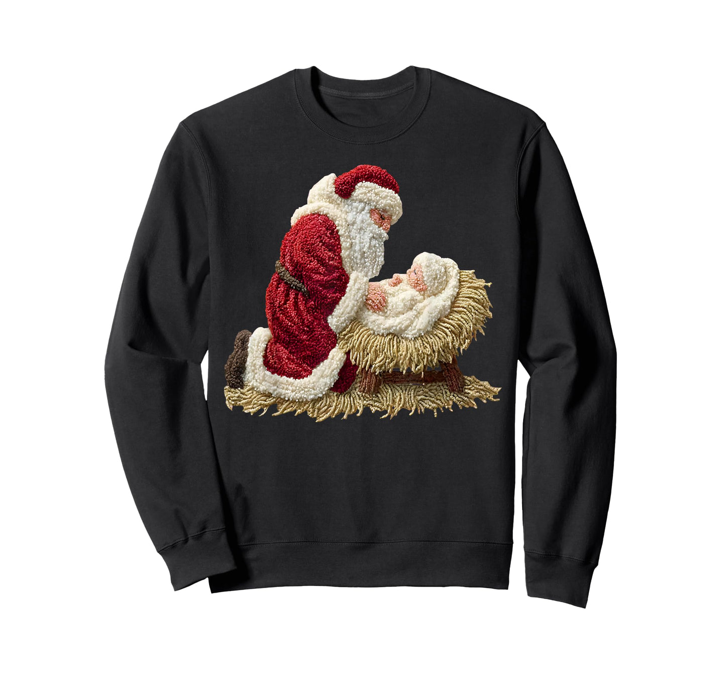 Every Knee Shall Bow Santa Jesus Christian Holiday Christmas T-Shirt