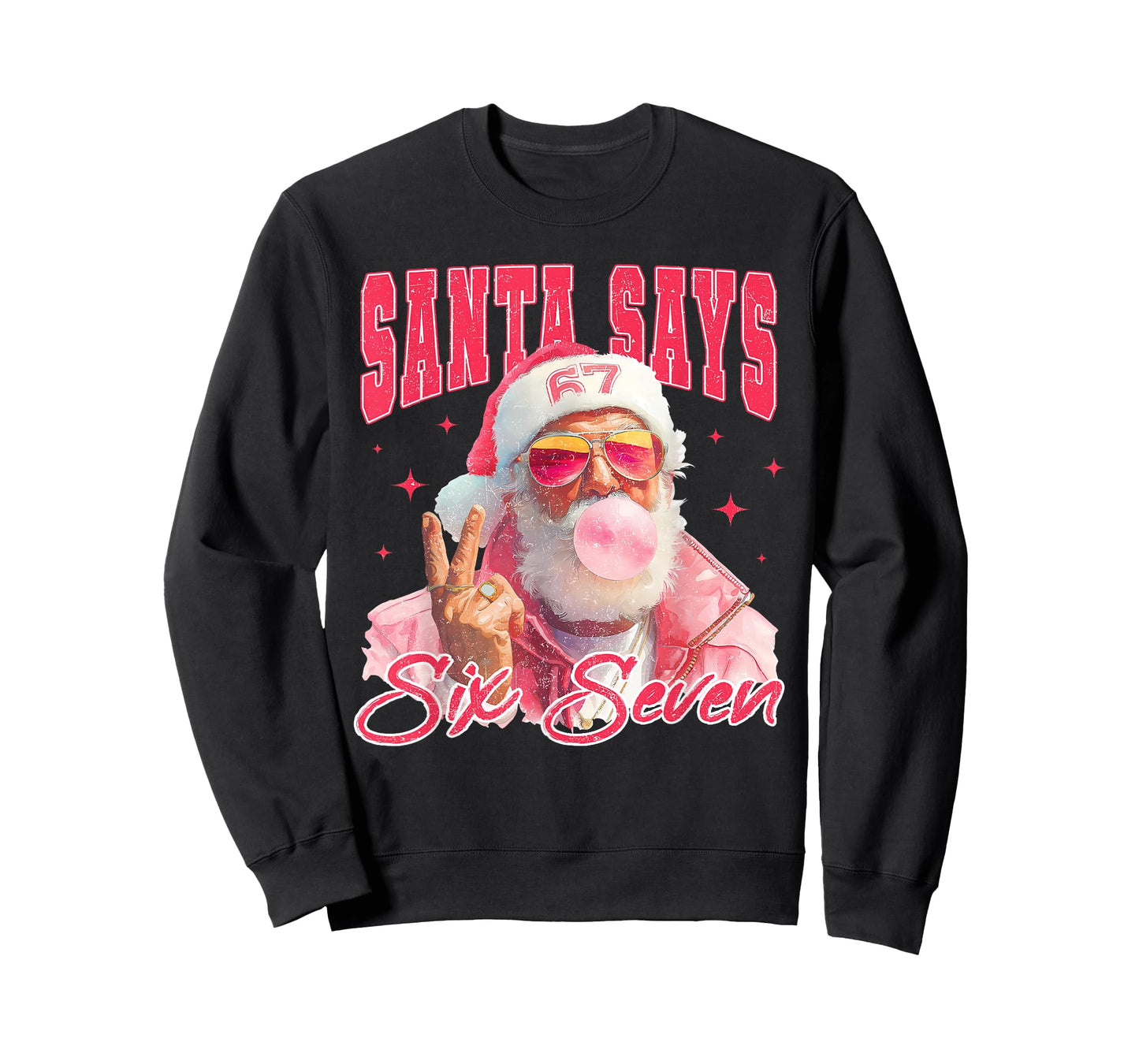Funny Santa Says Six Seven Christmas 67 Meme Xmas Boys Girls T-Shirt