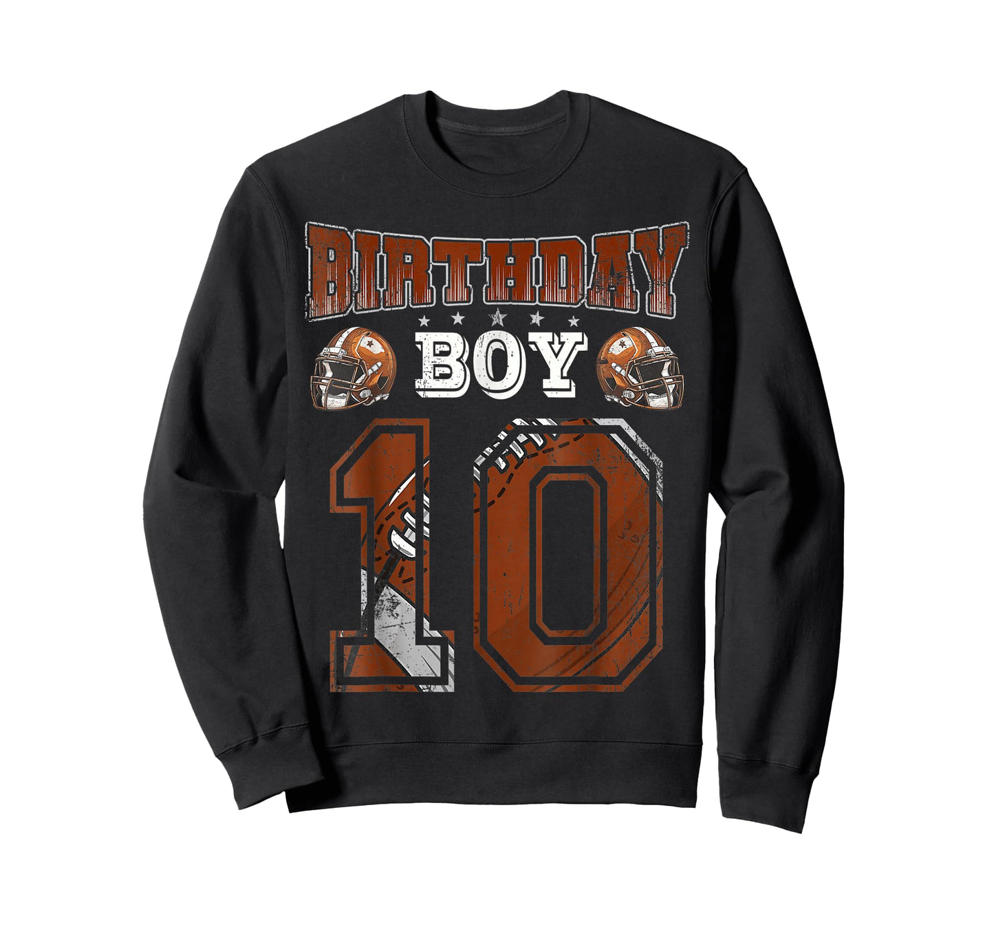 10th Birthday Boy Football Lover Theme 10 Years Old T-Shirt