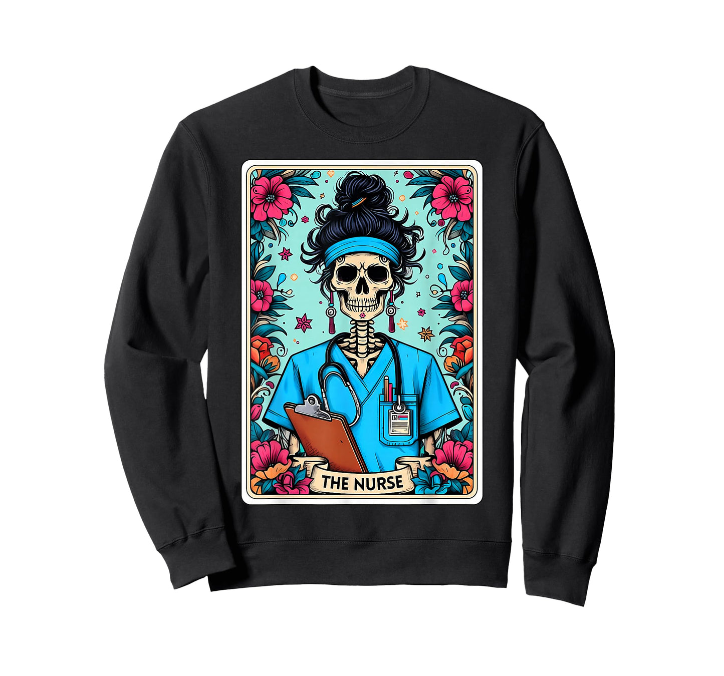The Nurse Tarot Card Day of The Dead Dia de Los Muertos T-Shirt