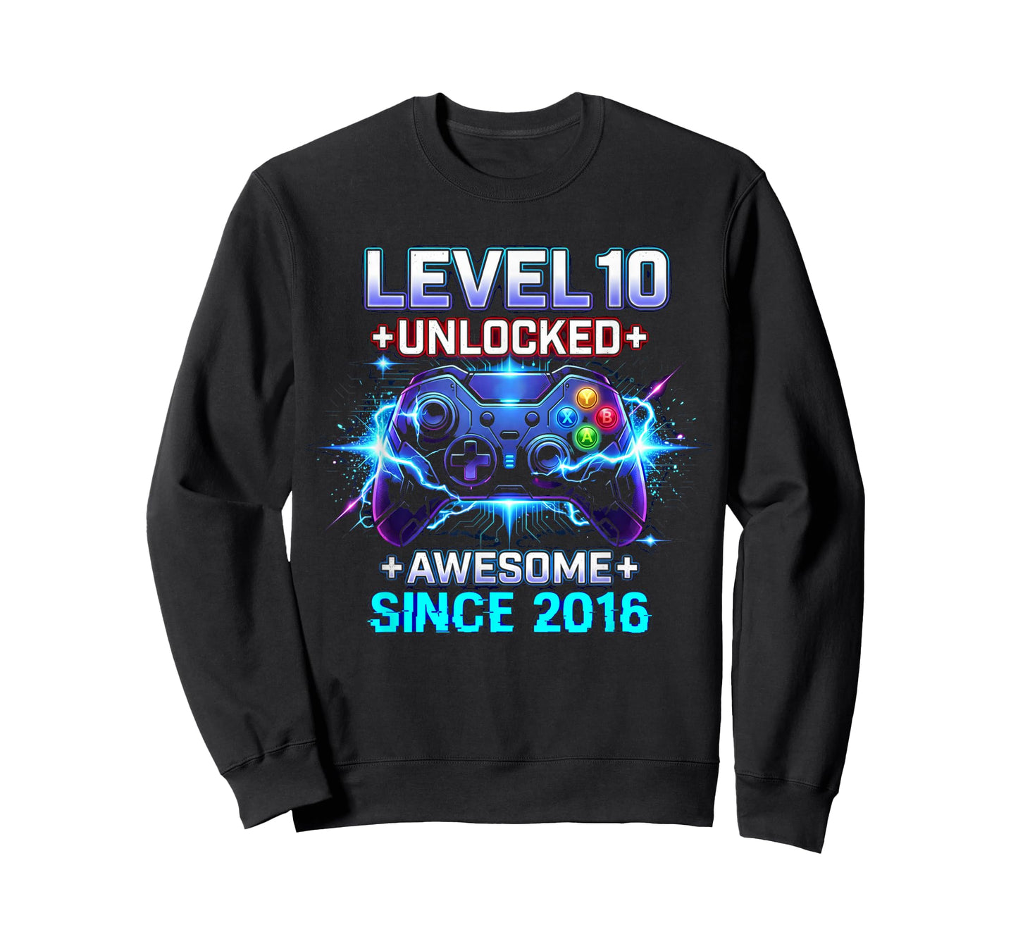 Level 10 Unlocked Awesome Since 2016 10th Birthday Boy Gamer T-Shirt