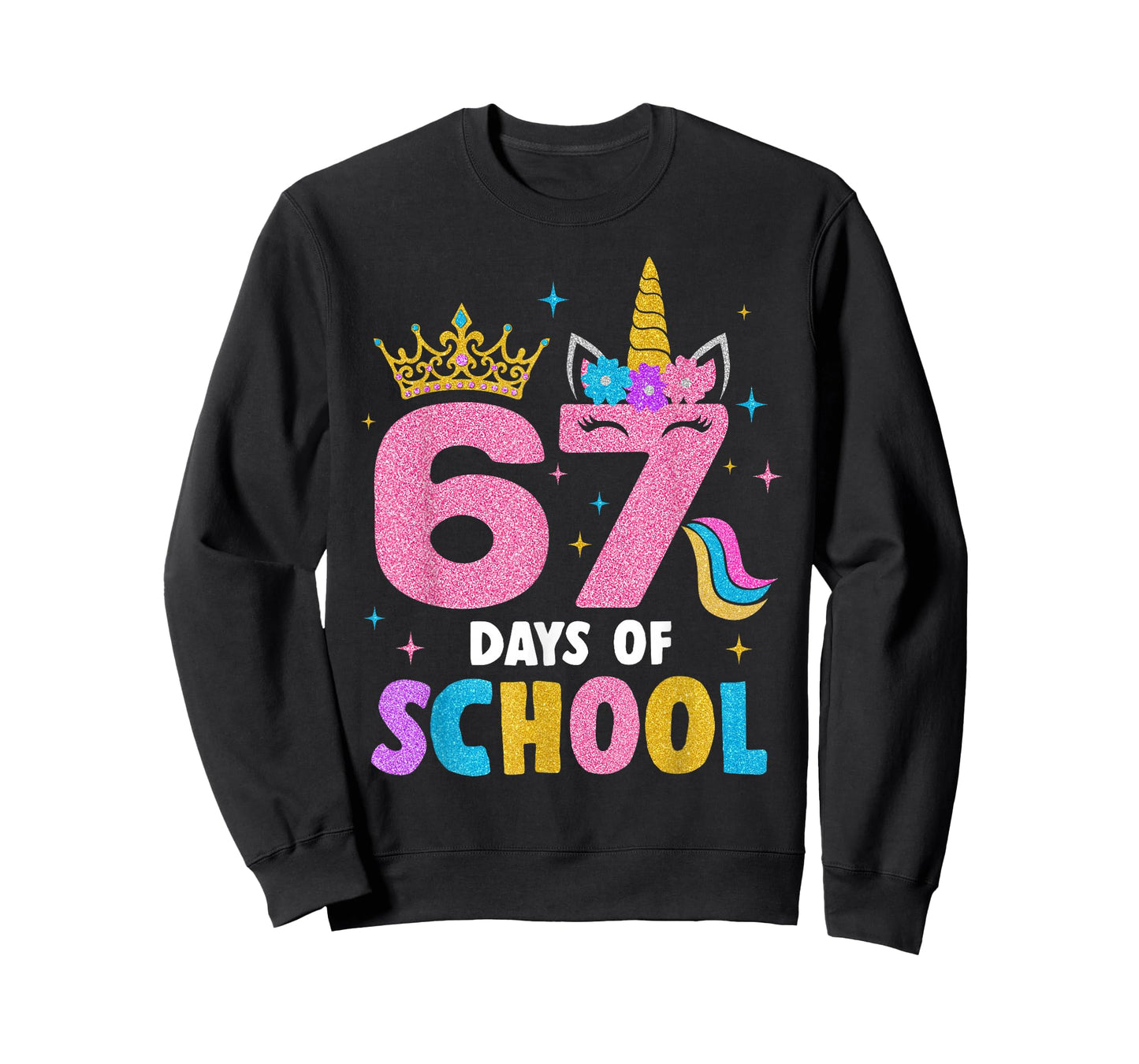 Dabbing Unicorn 67 Days of School Teachers Kids Boys Girls T-Shirt
