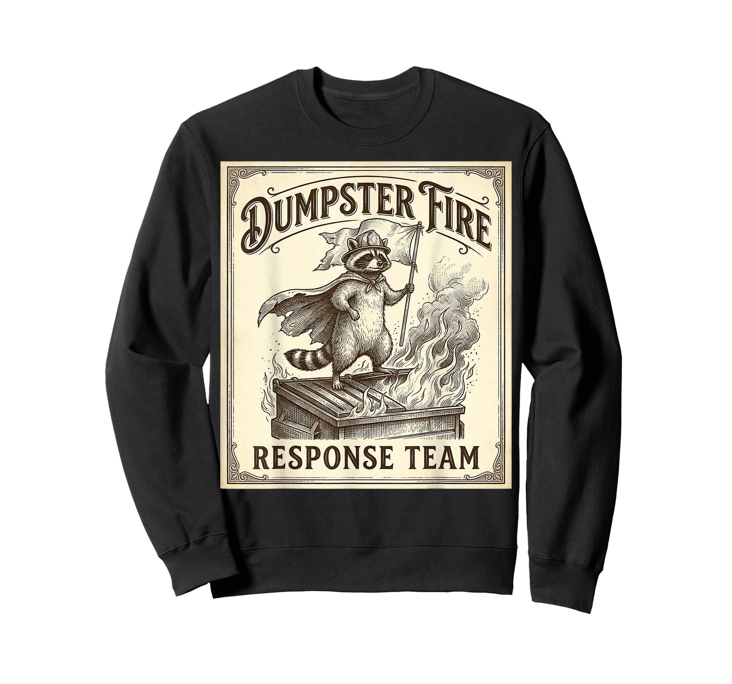 Dumpster Fire Response Team Vintage Retro Raccoon T-Shirt