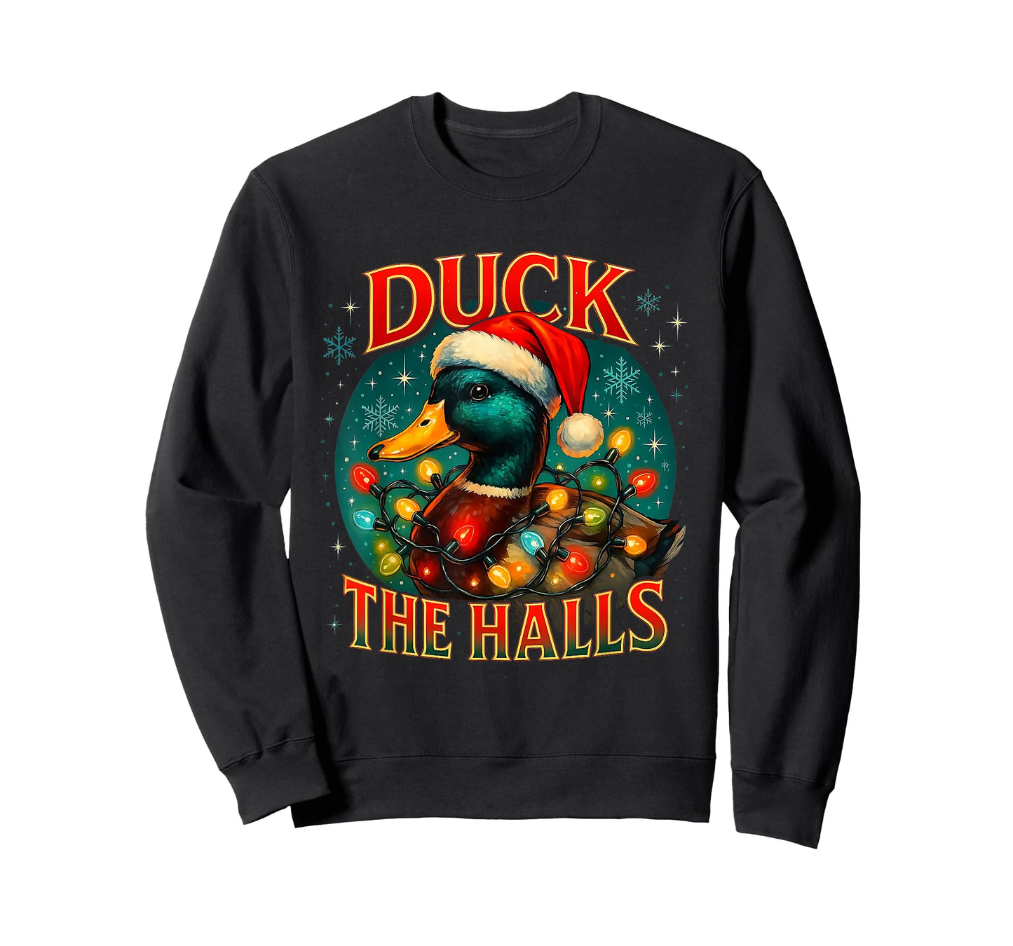 Duck The Halls Funny Christmas Lights Hunting Season T-Shirt
