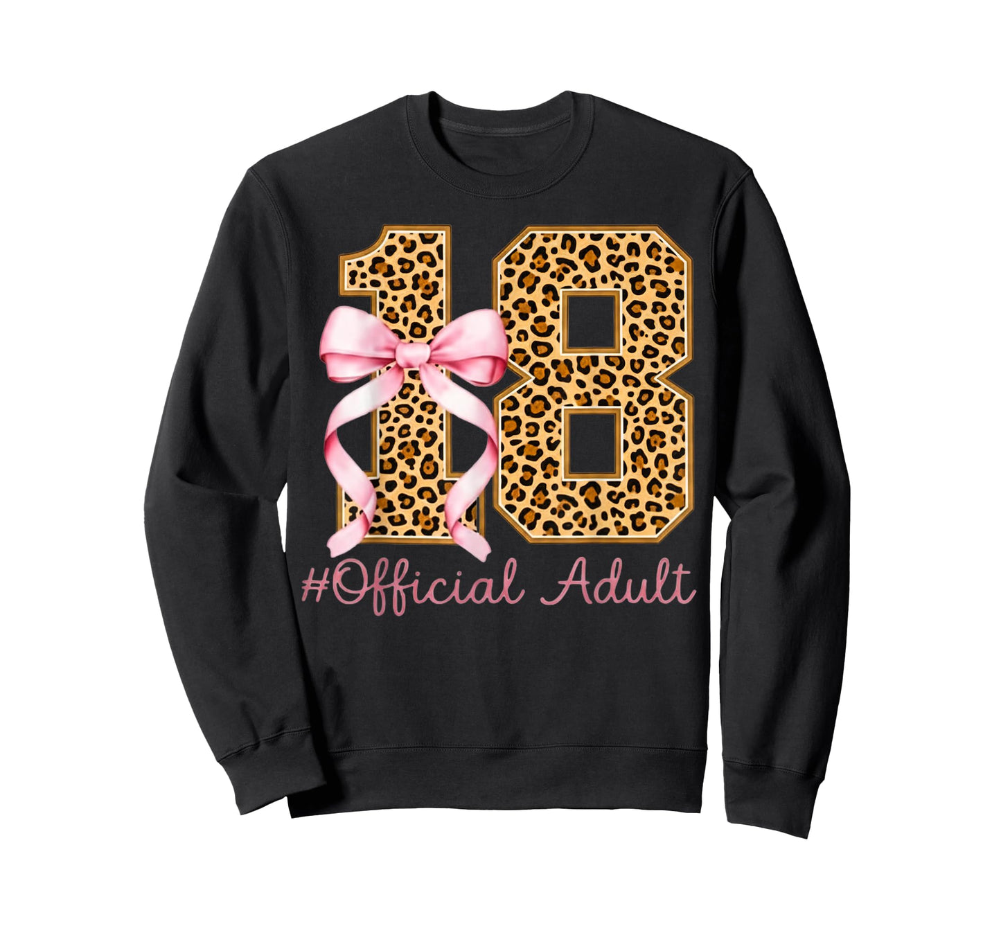 18th Birthday Girl Pink Coquette Bow Leopard 18 Year Old T-Shirt