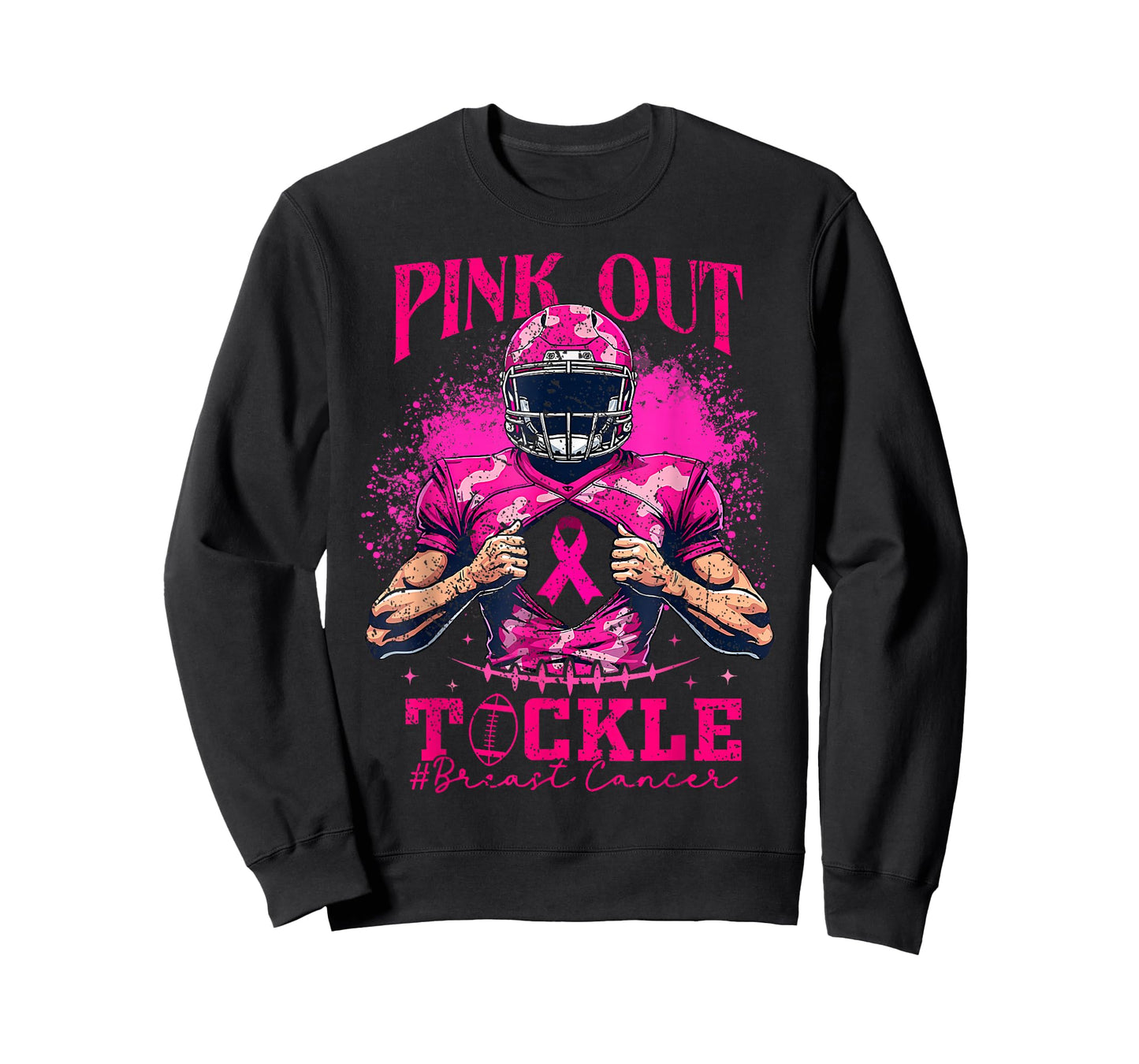 Pink Out Tackle Football Breast Cancer Awareness T-Shirt