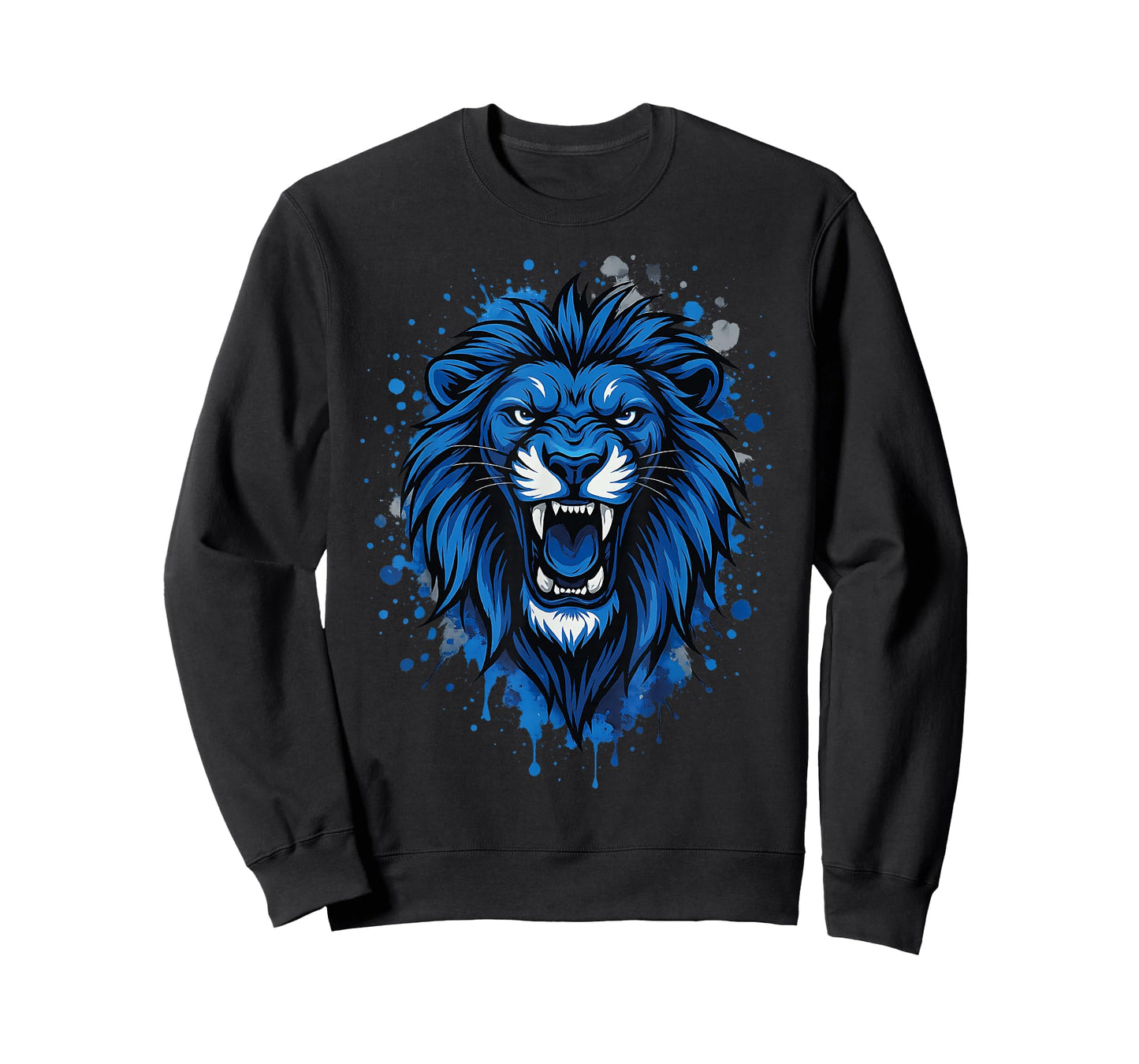Blue Lion Fan Art – Sport Style Animal Graphic T-Shirt