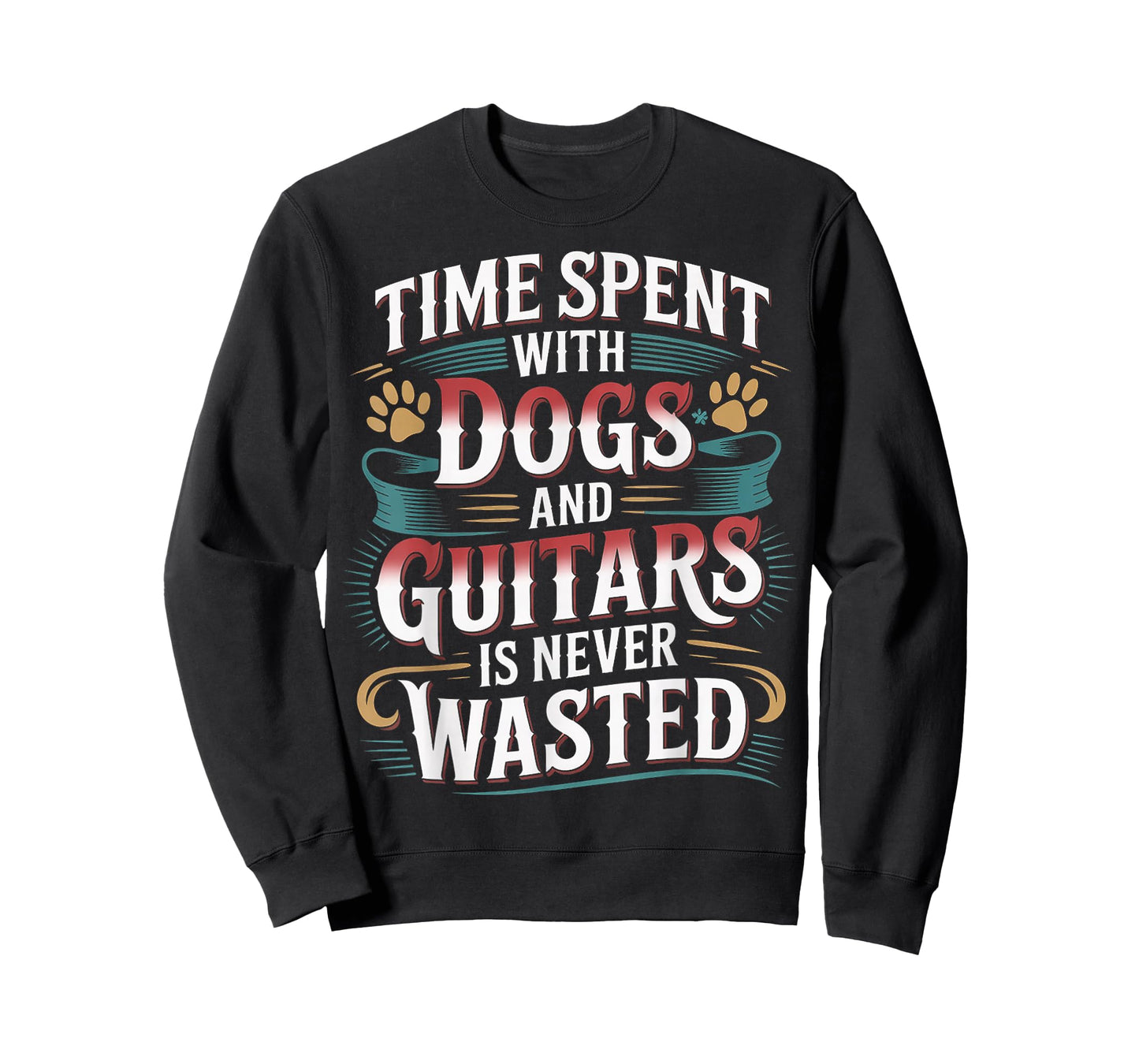Time Spent with Dogs and Guitars is Never Wasted |- T-Shirt