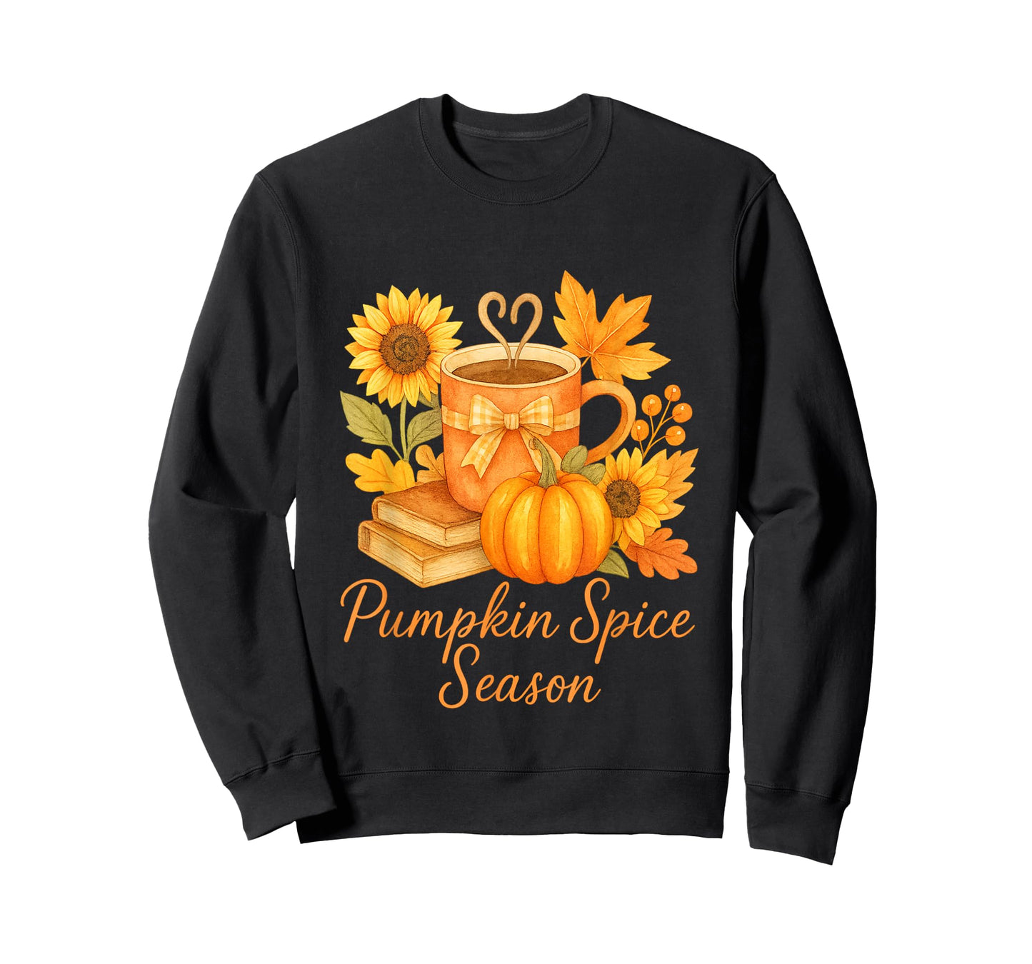 Pumpkin Spice Autumn Season Fall Coffee Design T-Shirt