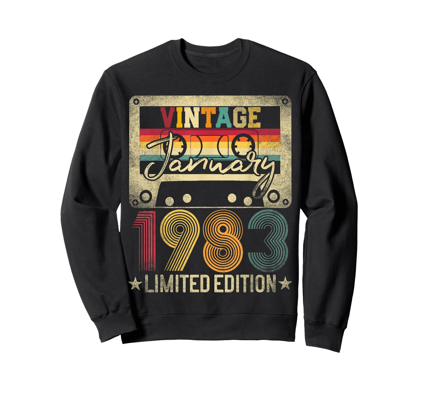 Vintage 1983 January 43 Years Old 43rd Birthday Men Women T-Shirt