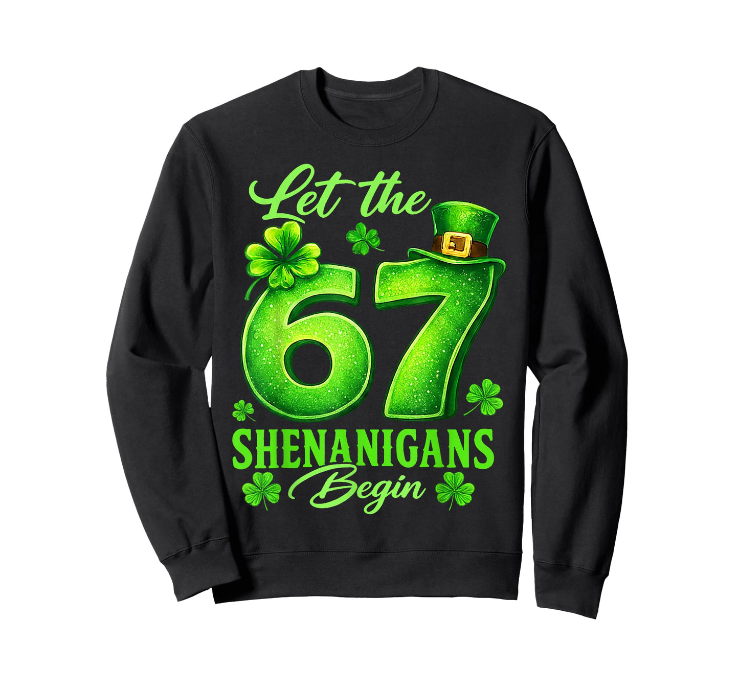 St Patrick's Day Funny six Seven Meme 67 Gifts 6 7 Boys Kids T-Shirt