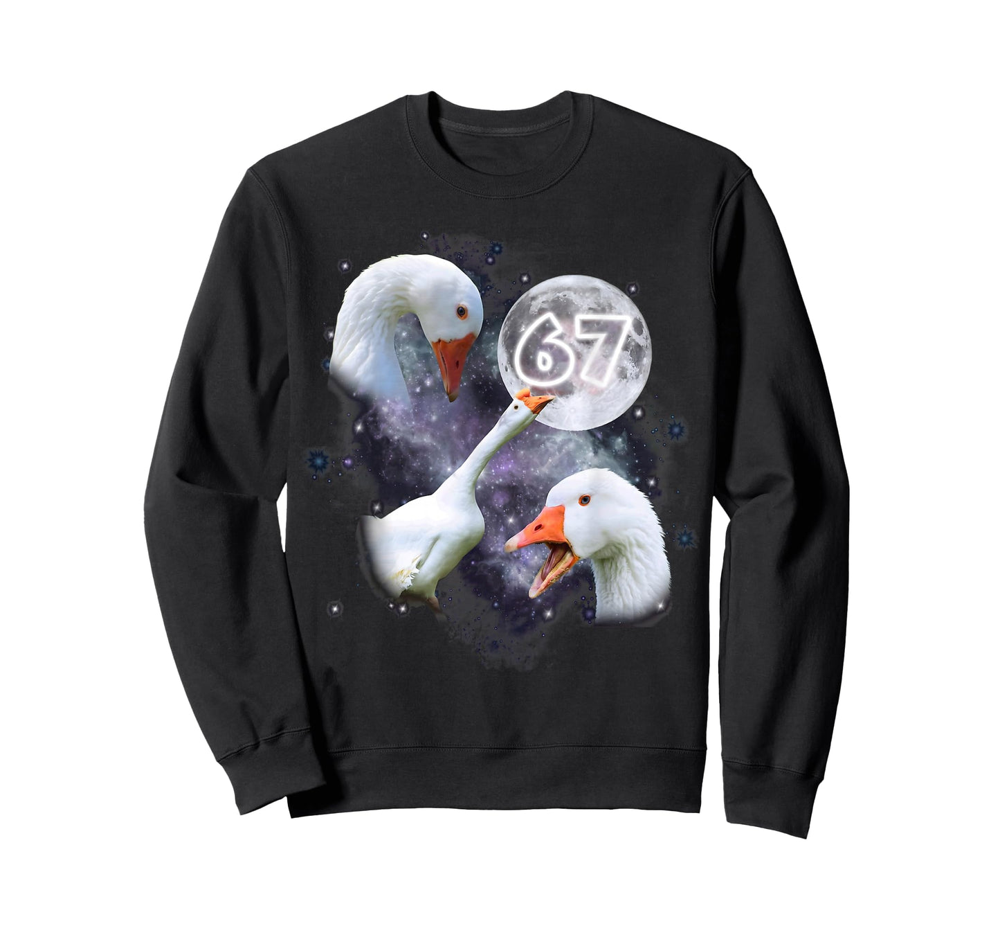 67 Meme Goose Howling at The Moon Funny Six Seven 6-7 T-Shirt