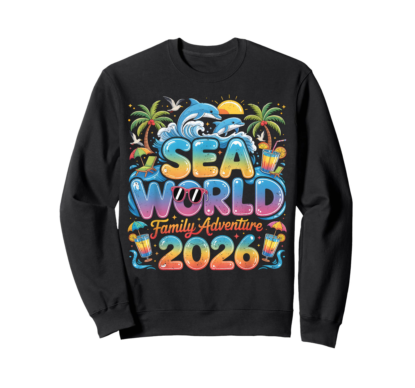 Sea World Family Adventure 2026 Tropical Vacation Trip T-Shirt