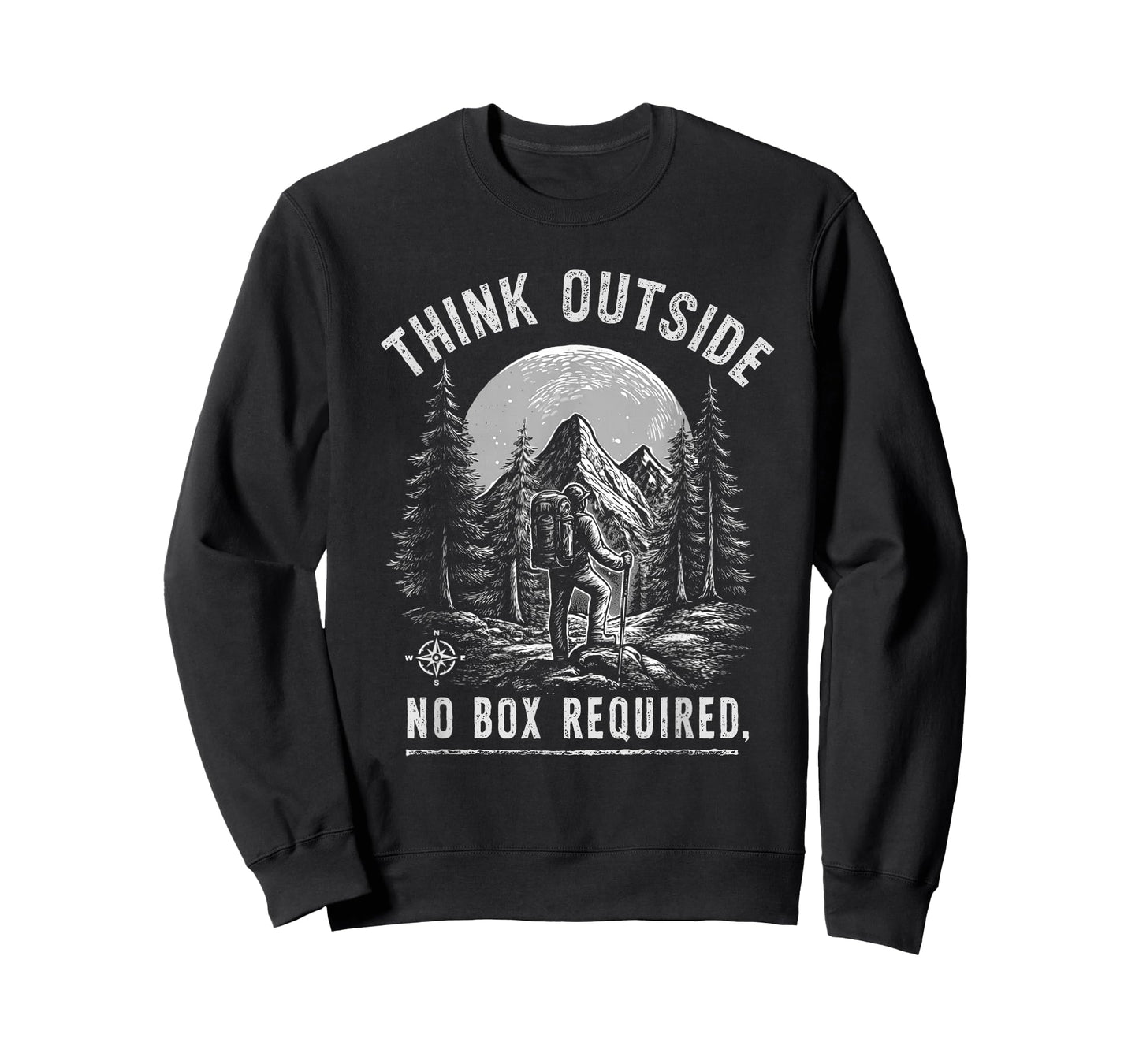 Classic Think Outside No Box Required Funny Camping Hiking T-Shirt