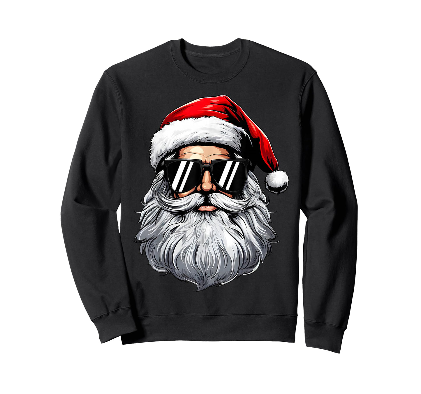 Santa Face Retro Sunglasses Christmas Shirts for Mens Boys T-Shirt