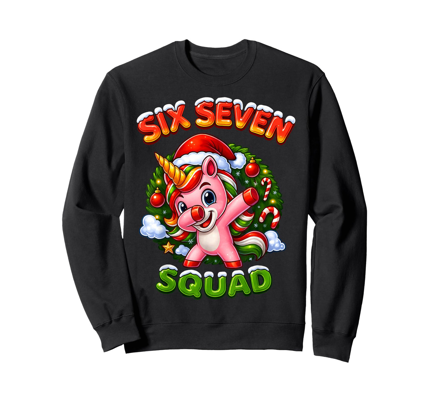 67 Unicorn Christmas Dabbing for Girls Kids 6 7 Meme Cute T-Shirt