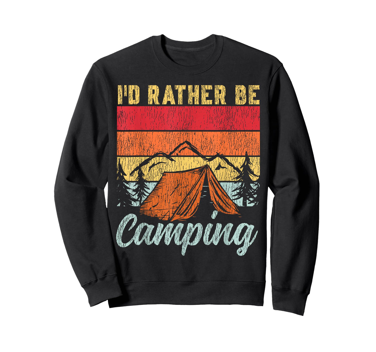 Tent Camping Retro Vintage I'd Rather Be Camping T-Shirt