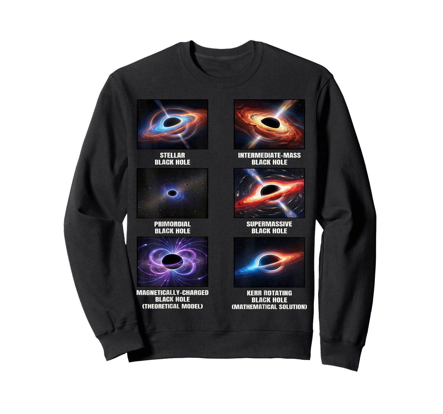 Types of Black Holes Astronomy Chart Space Lovers T-Shirt