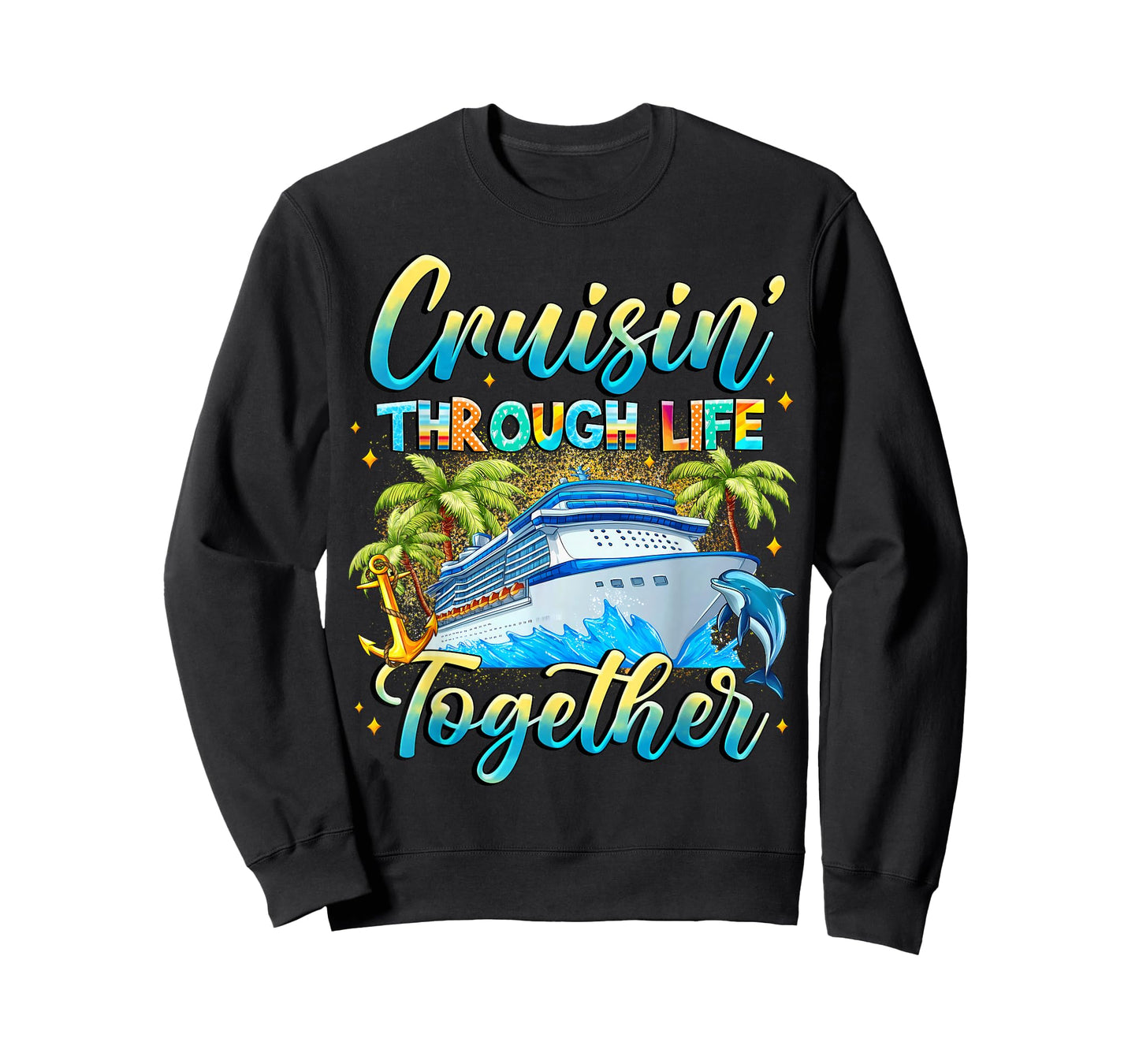 Cruisin Through Life Together Husband and Wife Cruise Couple T-Shirt