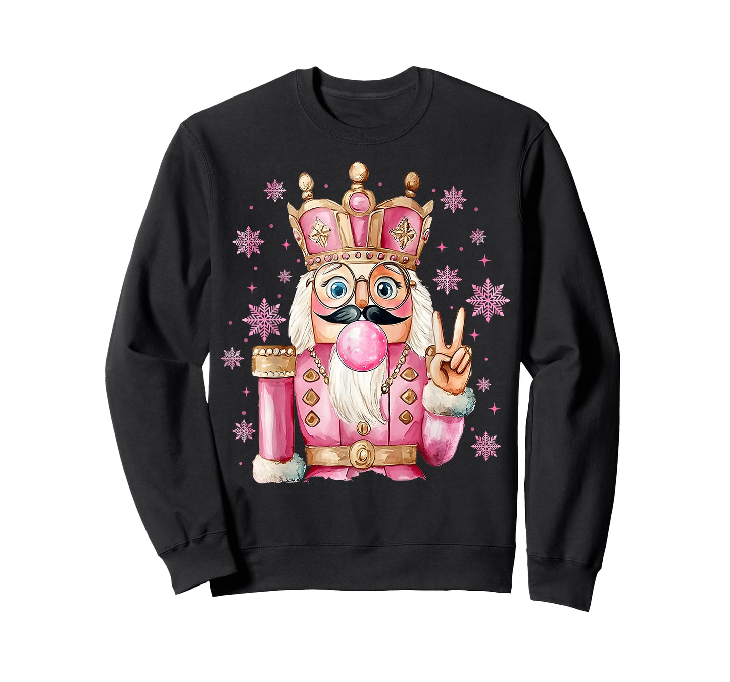 Cute Pink Nutcracker Blowing Bubble Christmas Girly Pajamas T-Shirt