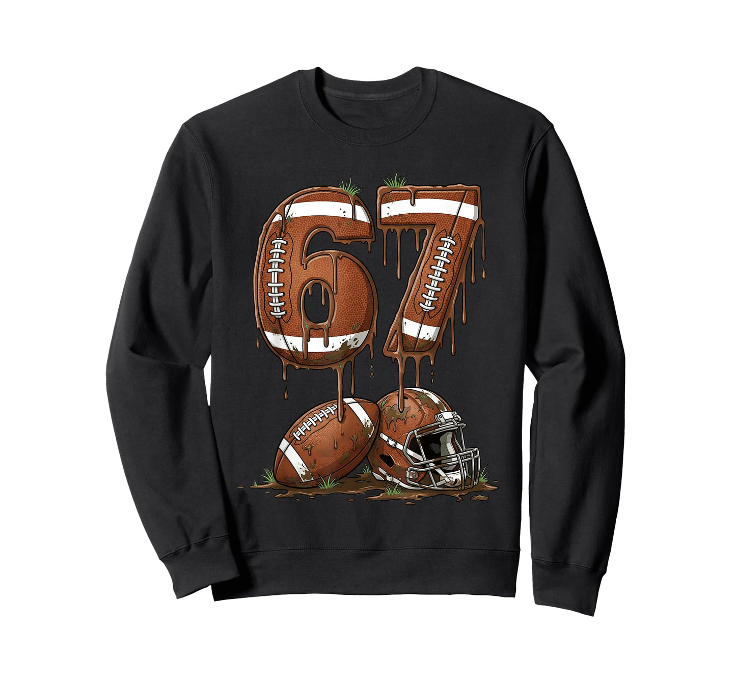 Football 67 Six Seven Meme Funny 6-7 Drip American Football T-Shirt