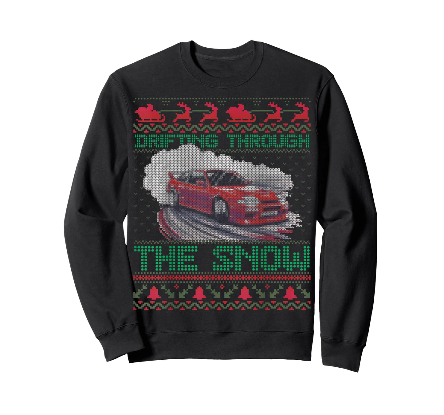 Drifting Car Snow Funny Ugly Xmas Sweater Gifts T-Shirt