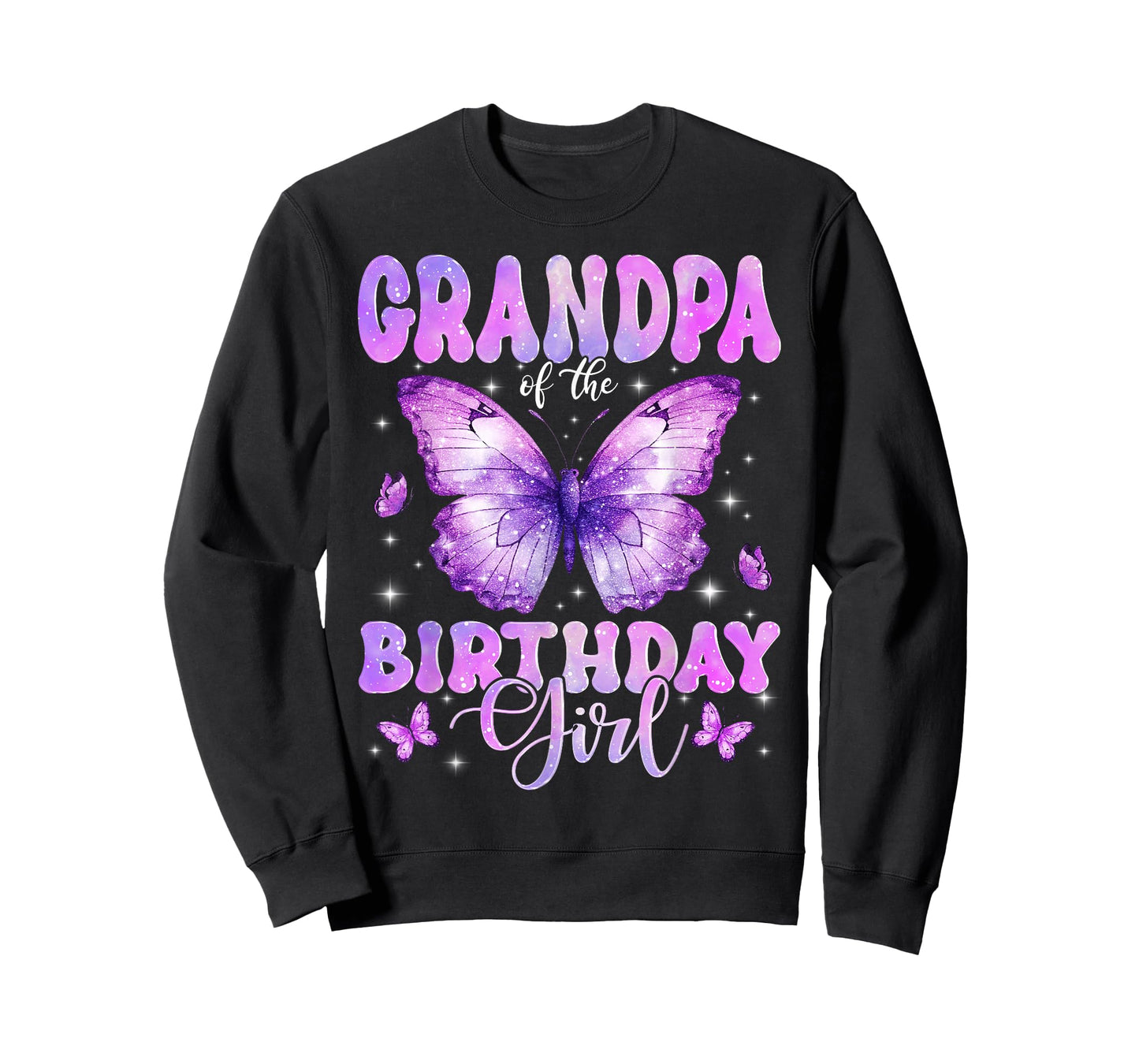 Grandpa of The Birthday Girl Butterfly Funny Family T-Shirt