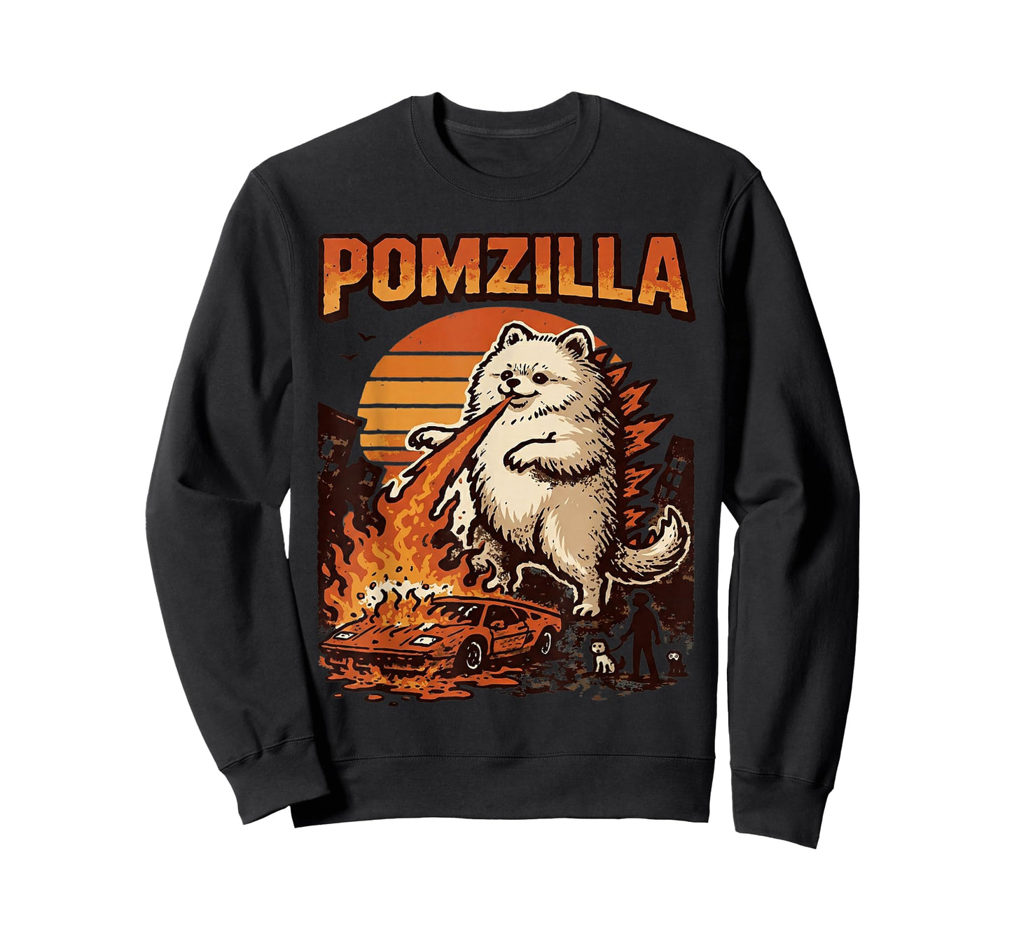 Pomzilla Pomeranian Dog Vintage Monster Pom Dog Lover T-Shirt