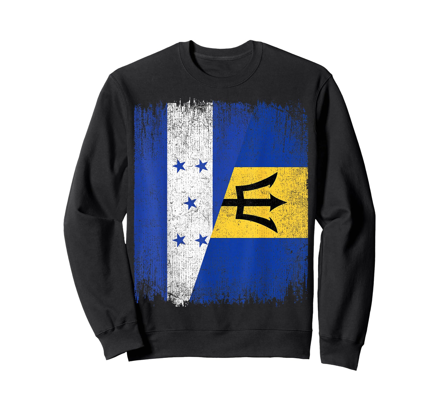 Half Honduras Barbados Split Flag Honduran Pride Roots T-Shirt