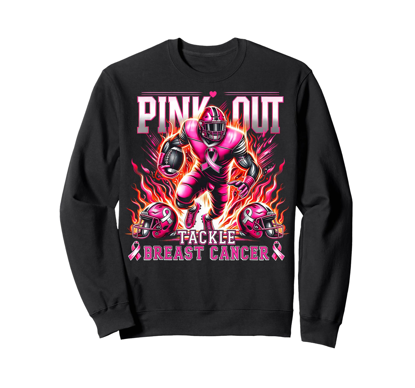 Football Pink Out Tackle Breast Cancer Awareness Men Women T-Shirt