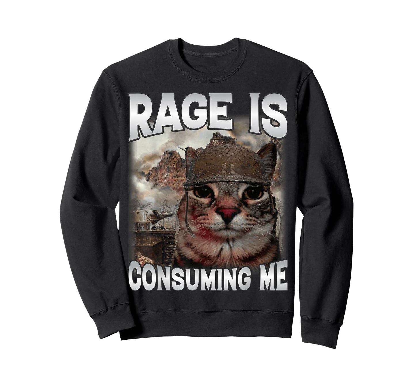Rage is Consuming Me Silly Staring Cat Meme Joke Dad Mom Cat T-Shirt