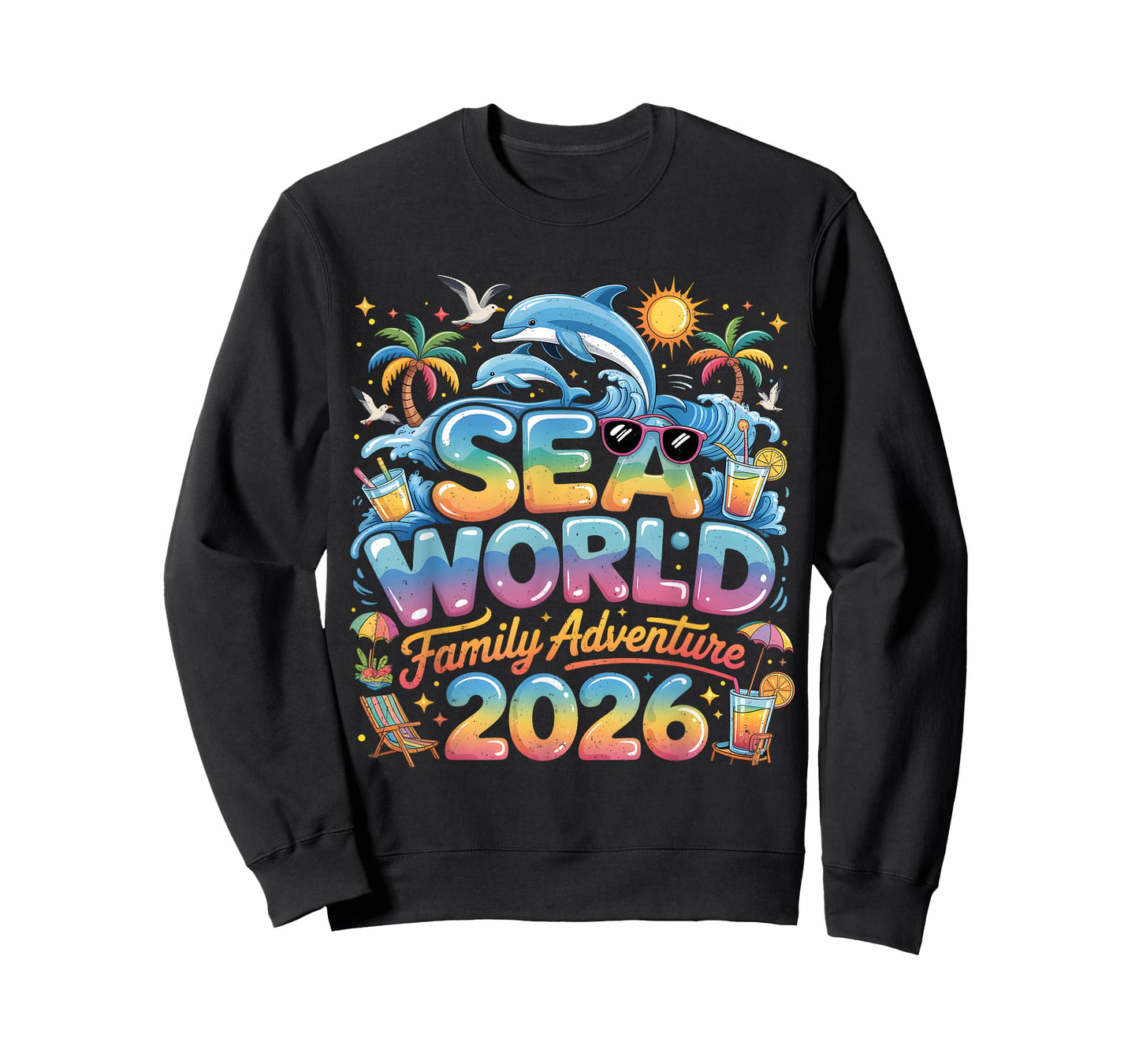 Sea World Family Adventure 2026 Tropical Vacation Trip T-Shirt