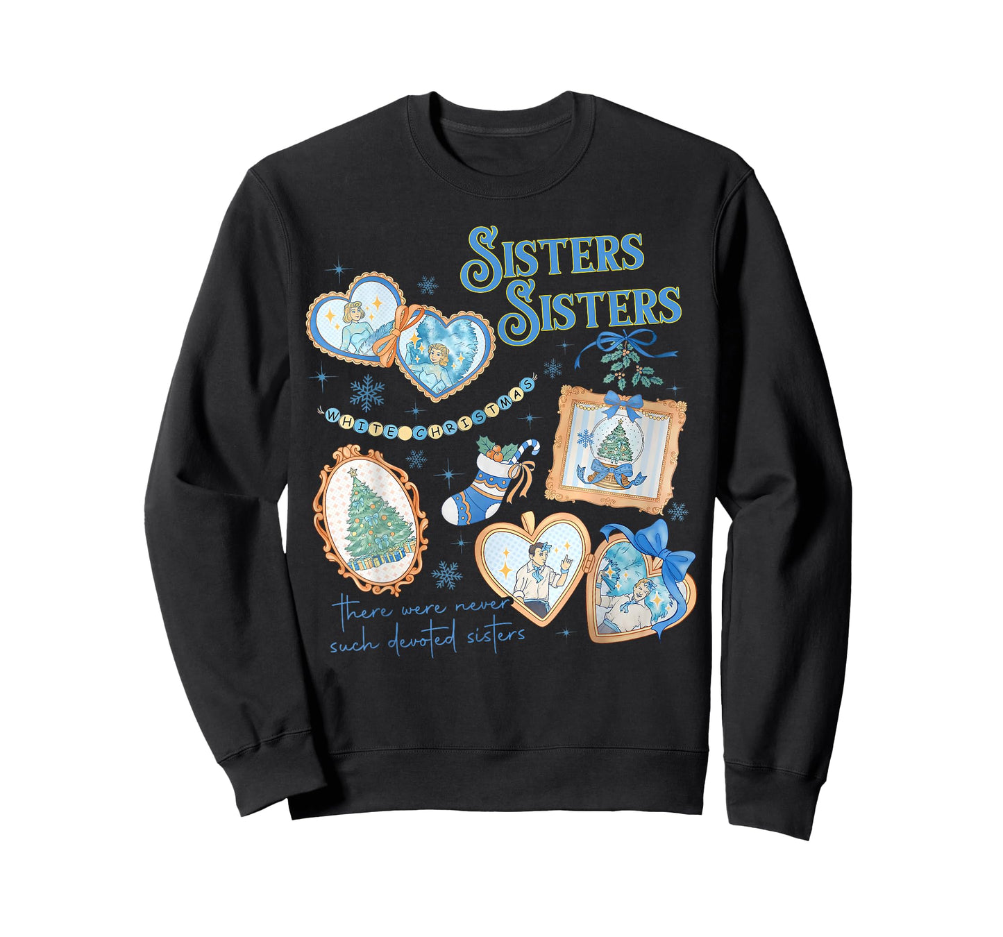 Devoted Sisters White Xmas Merry Christmas Snowflake Holiday T-Shirt