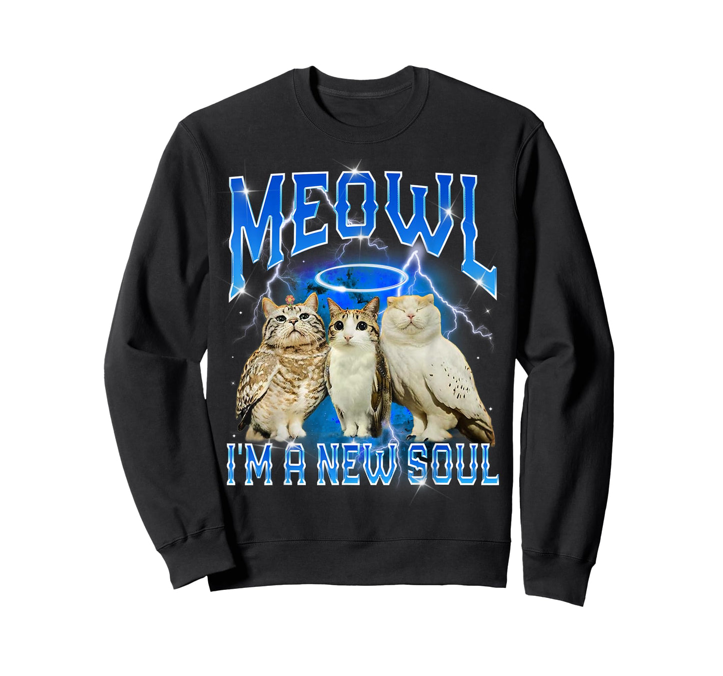Cat Owl Funny Cursed Internet Brainrot Bootleg Meowl T-Shirt