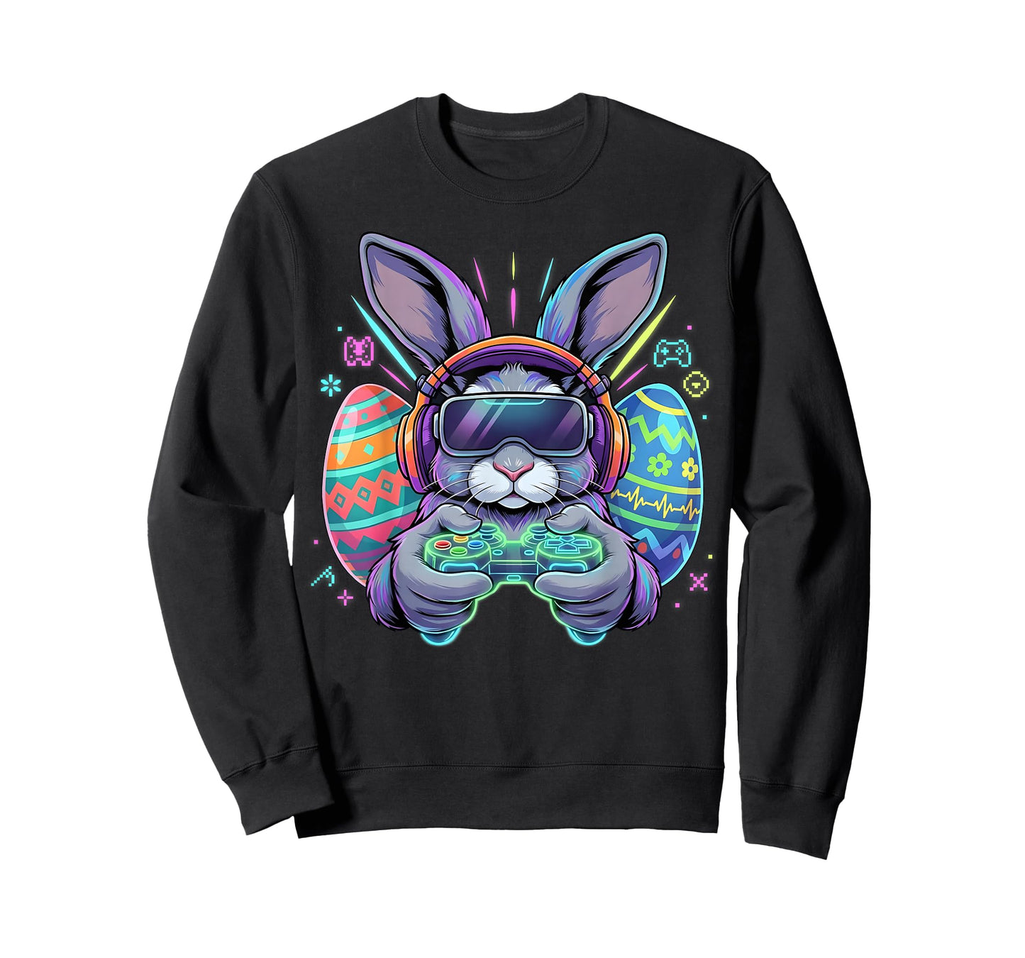 Boys Happy Easter Bunny Egg Video Game Boy Kids Mens Gamer T-Shirt