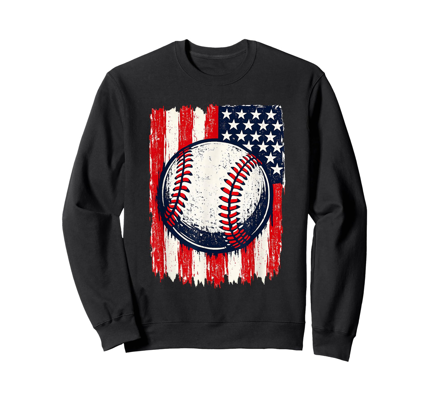 Baseball American Flag Vintage Patriotic T-Shirt