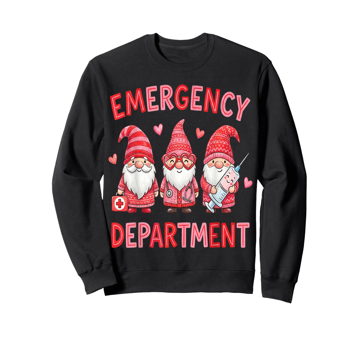 Gnome Emergency Department Valentine ER Valentines Nurse T-Shirt