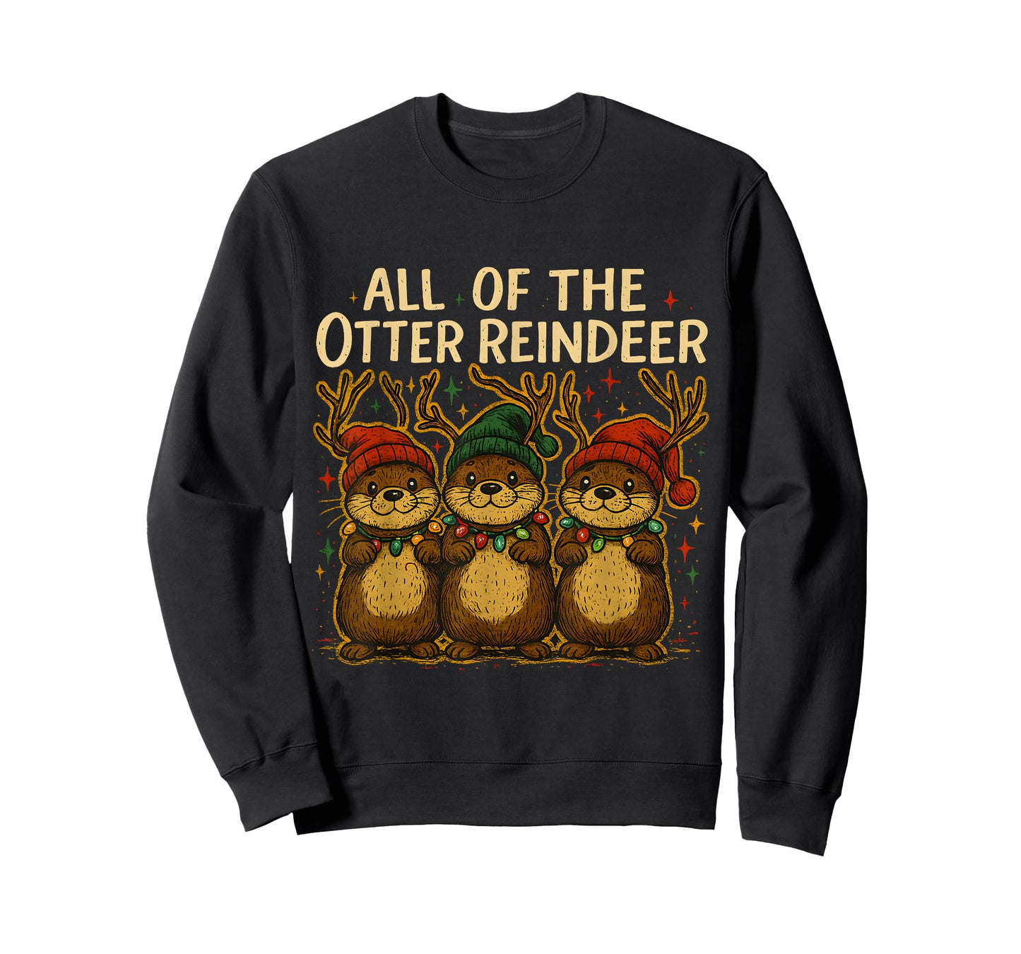 All of The Otter Reindeer Cute Christmas Pun Tee T-Shirt