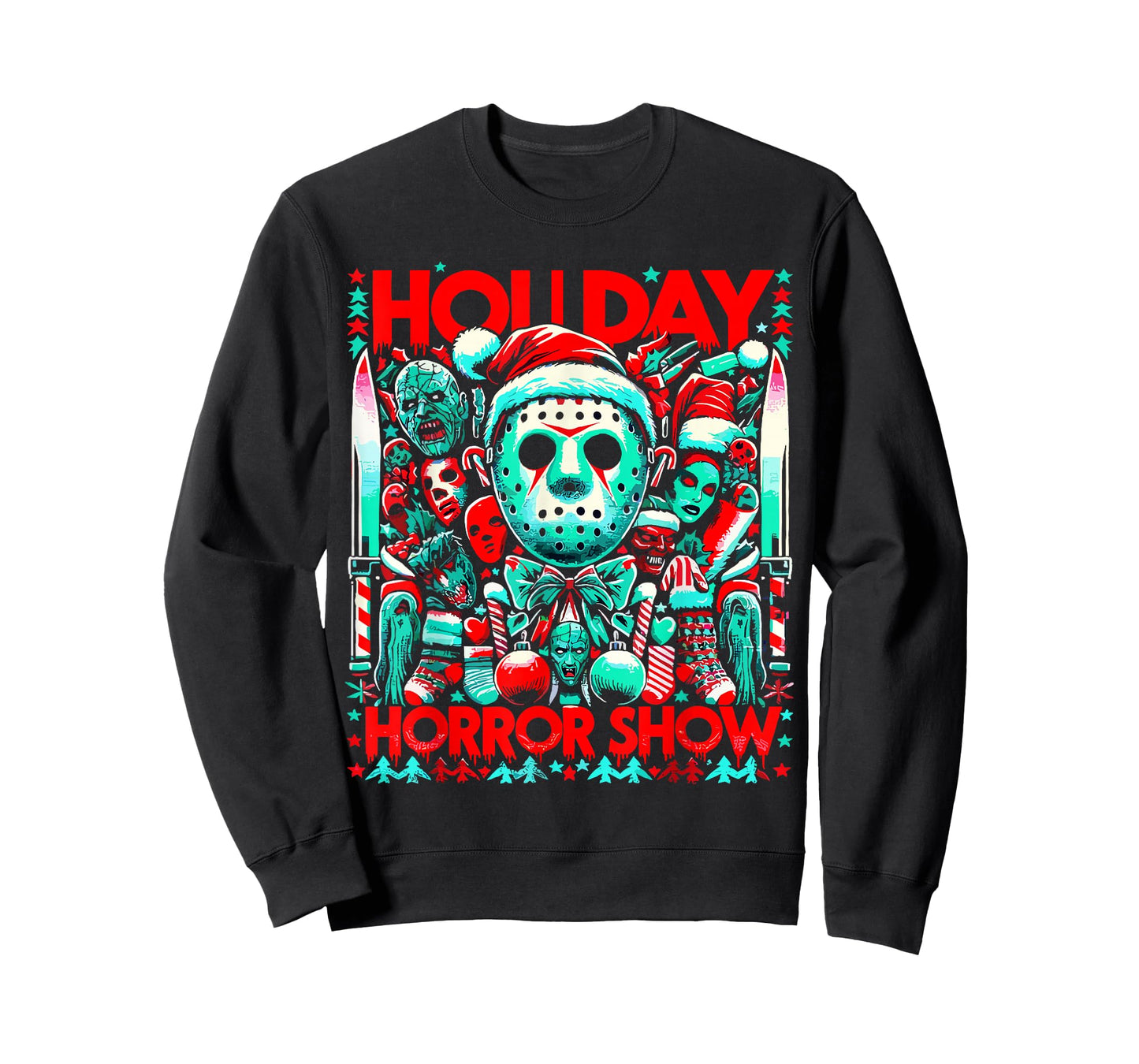 Merry Christmas Festive Slasher Candy Cane Menace T-Shirt