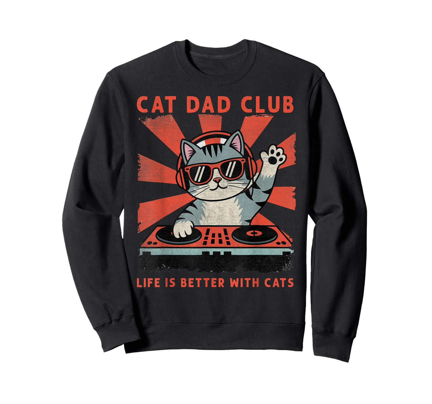 Cat Dad Club, Life is Better with Cats, Cat Dad Funny Cat T-Shirt