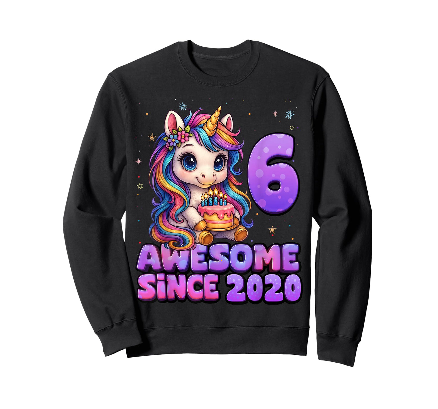 6 Year Old Girl Awesome Since 2020 Unicorn 6th Birthday Girl T-Shirt
