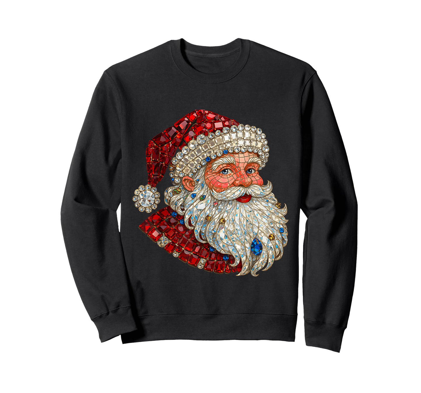 Jeweled Glam Santa Sparkle Christmas T-Shirt