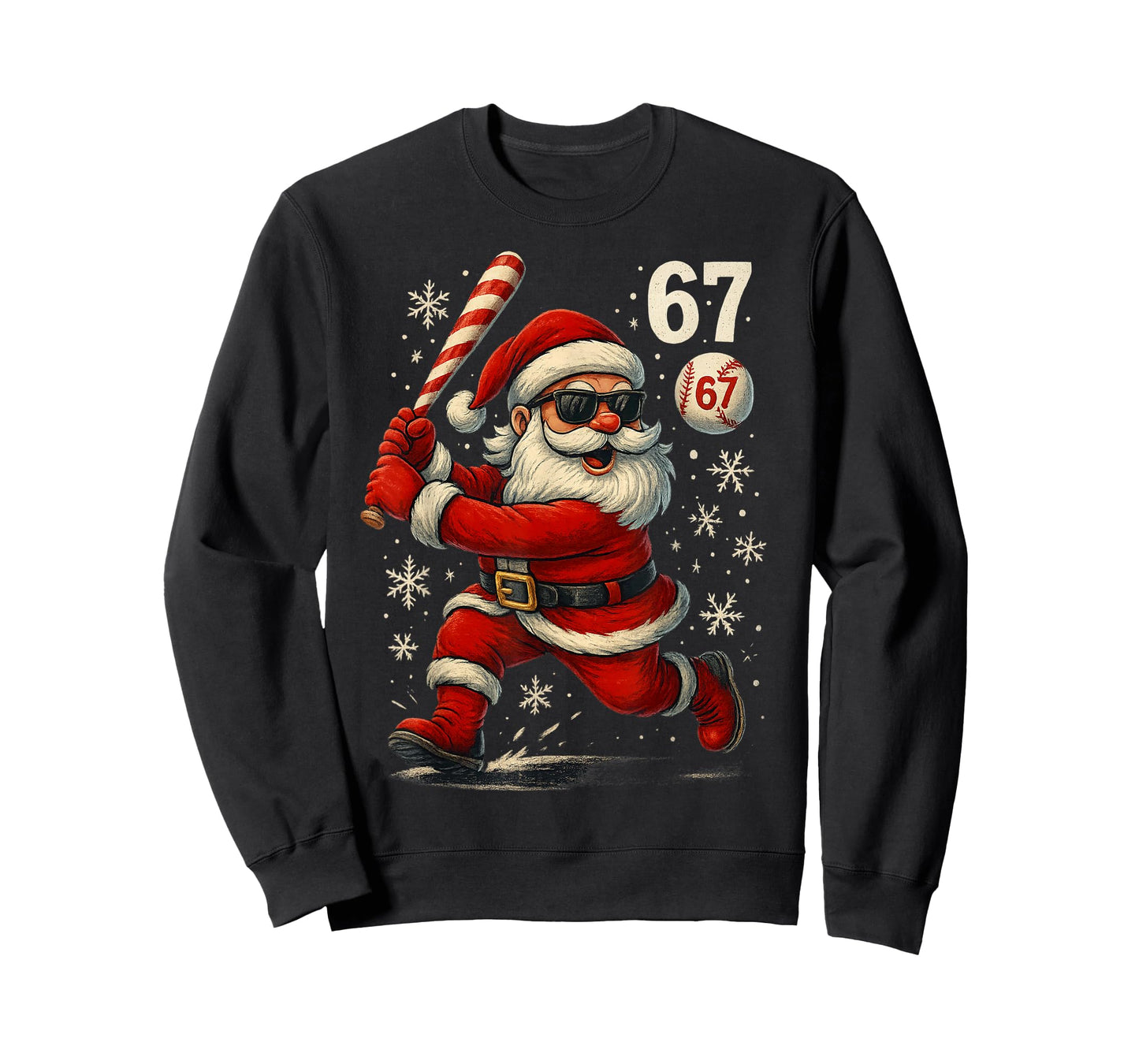 Funny Baseball Santa 67 Christmas Xmas Pajamas Boys T-Shirt