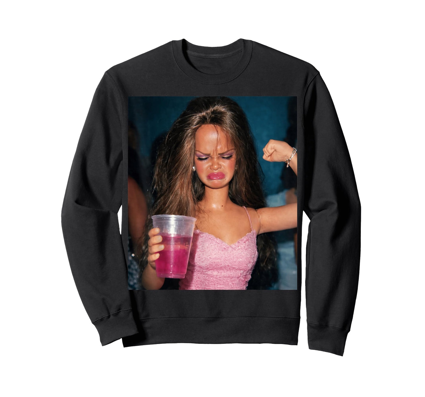 Funny Doll Face Sarcastic Doll Girl Party Drinking Doll Meme T-Shirt